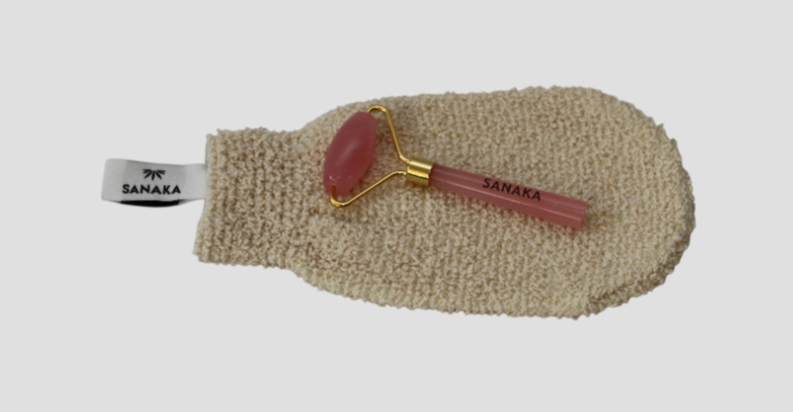 Gant loofah et roller visage - Sanaka